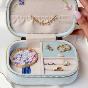 Floral Embroidered Jewelry Case